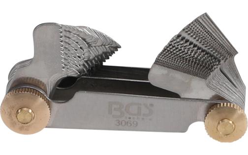 Twin Screwpitch Gauge BGS 52 blades metric 0.25 - 6.0 mm, Whitworth 4G - 62G