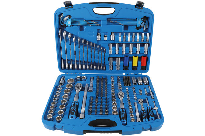 Socket Set wave BGS 6.3 mm (1/4") 10 mm (3/8") 12.5 mm (1/2") drive 218 pcs.