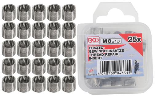 Thread Inserts BGS M8 x 1.0 mm 25 pcs.