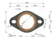 Header Pipe Gasket reinforced flat 33mm / hole spacing 53mm