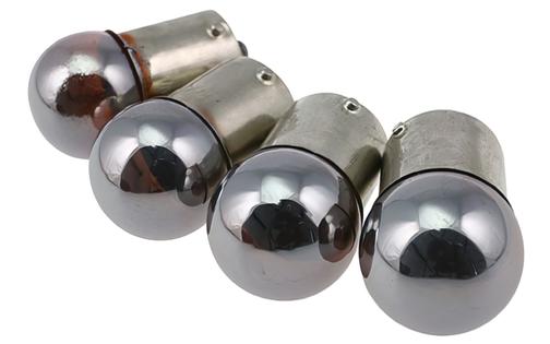 Indicator Bulbs STR8 (x4) BA15S 12V / 10W chrome / orange