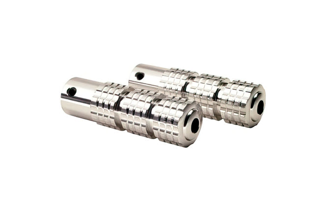 Foot Pegs knurled silver