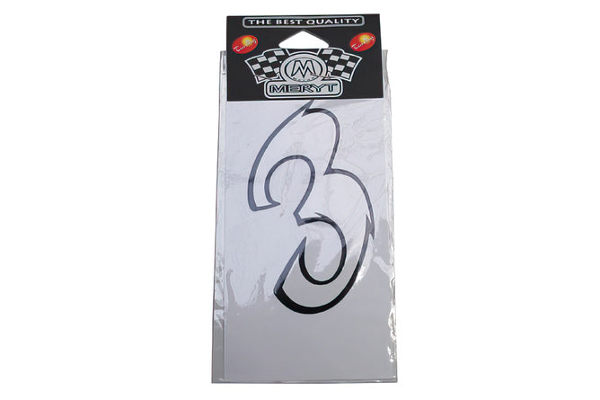 Number Sticker "3" white (9cm)
