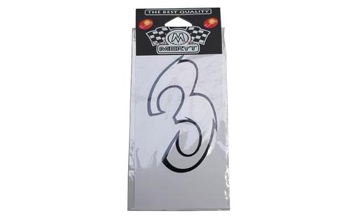 Number Sticker "3" white (9cm)