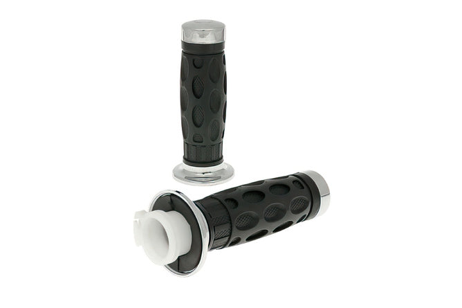 Grips GY6 left / right chrome with throttle tube
