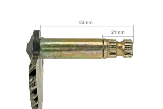 Kickstart shaft GY6, 50cc, 63mm/21mm