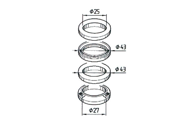 Steering Head Bearings Buzzetti Yamaha Aerox 50 before 2002 / Malaguti F10