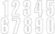 Number Sticker x3 Blackbird #3 13X7cm white