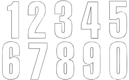 Number Sticker x3 Blackbird #8 13X7cm white