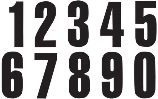 Number Sticker x3 Blackbird #1 13X7cm black