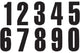 Number Sticker x3 Blackbird #5 13X7cm black