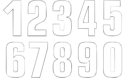 Number Sticker x3 Blackbird #0 16X7.5cm white