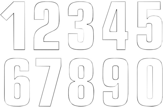 Number Sticker x3 Blackbird #6 16X7.5cm white