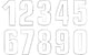 Number Sticker x3 Blackbird #8 16X7.5cm white