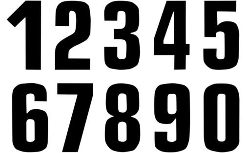 Number Sticker x3 Blackbird #2 16X7.5cm black