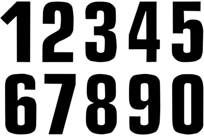 Number Sticker x3 Blackbird #2 16X7.5cm black