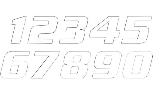Number Sticker x3 Blackbird #7 20X25cm white