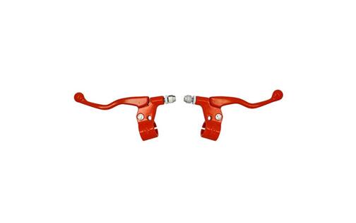 Brake Lever Set short w/ mount red (x2)