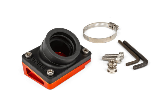 Intake Manifold + Spacer 35mm PWK / VHST Stage6 R/T orange Piaggio / Peugeot horizontal