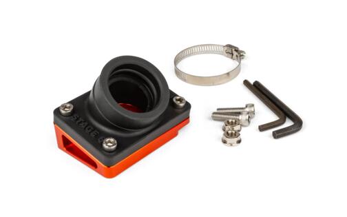 Intake Manifold + Spacer 35mm PWK / VHST Stage6 R/T orange Piaggio / Peugeot horizontal