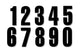 Number Stickers Blackbird #0-9 13x7cm black