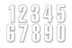 Number Stickers Blackbird #0-9 13x7cm white