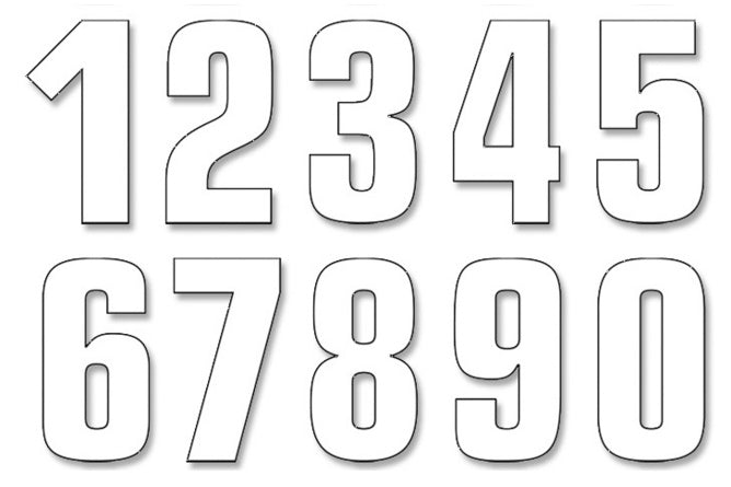 Number Stickers Blackbird #0-9 16x7cm white