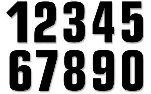 Number Stickers Blackbird #0-9 16x7cm black