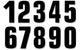 Number Stickers Blackbird #0-9 16x7cm black