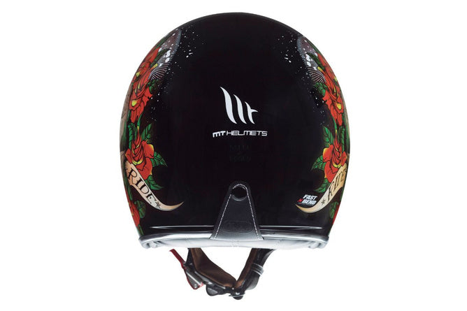 Open Face Helmet MT Helmets Le Mans 2 SV Skull & Rose black