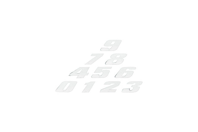 Racing Number Stickers white small