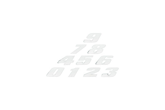 Racing Number Stickers white medium