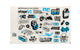 Sticker Set Stage6 A4 blue