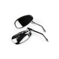 Mirror Set oval chrome M8 right-hand thread (x2)
