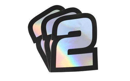 Sticker number 2 hologram Doppler 10x7,5cm (x3)