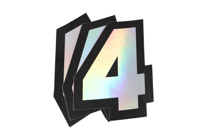 Sticker number 4 hologram Doppler 10x7,5cm (x3)