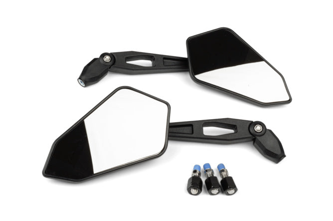 Mirror Set STR8 right + left road-legal black