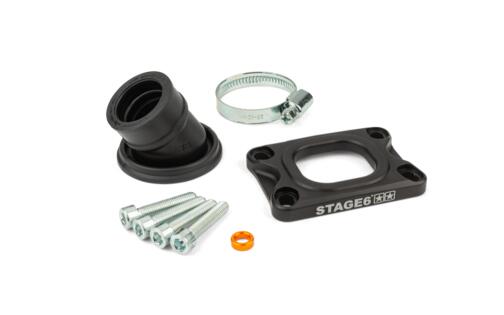 Intake Manifold Stage6 360° AM6 / Derbi black for Dellorto / CP