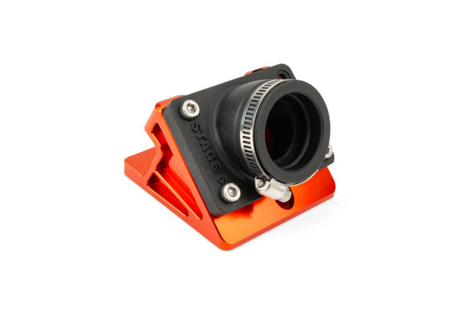 Intake Manifold + Spacer Stage6 R/T short straight 35mm PWK / VHST Minarelli horizontal orange