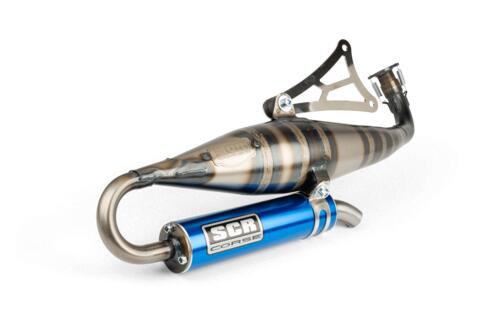 Exhaust SCR Corse Handmade 70 Minarelli horizontal blue