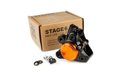 Front Brake Caliper CNC aluminium Stage6 Minarelli / Piaggio / Peugeot black