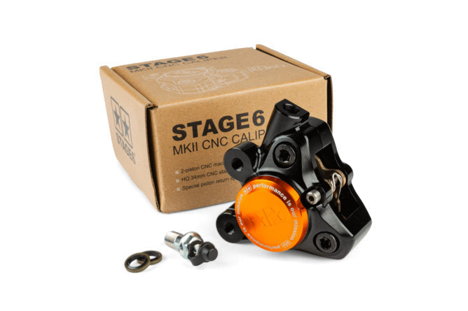 Front Brake Caliper CNC aluminium Stage6 Minarelli / Piaggio / Peugeot black