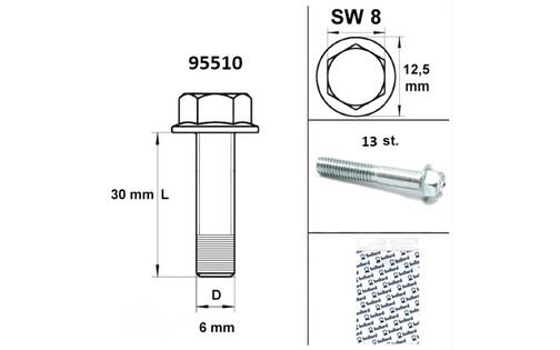 Screw Set CVT cover Piaggio 2T / 4T Silver