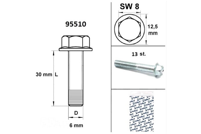 Screw Set CVT cover Piaggio 2T / 4T Silver