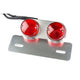 Tail Light round red w. silver license plate holder
