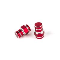 Valve Caps Hexagon red