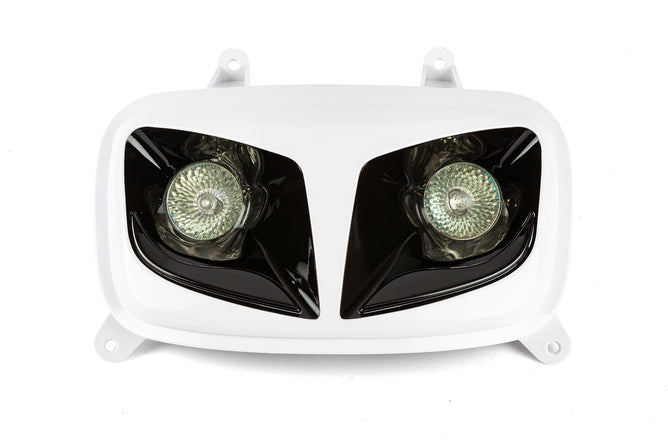 Headlight Mask (twin) white / black Yamaha BW's after 2004