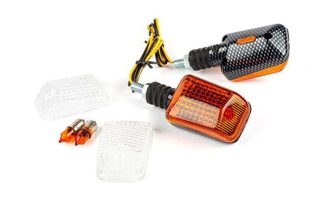 Indicators Mini Rectangle carbon / orange + white