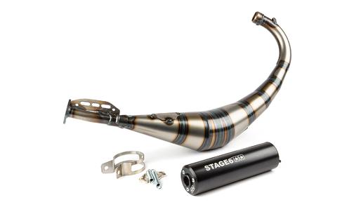 Exhaust Stage6 Streetrace CNC black Derbi / Minarelli AM6